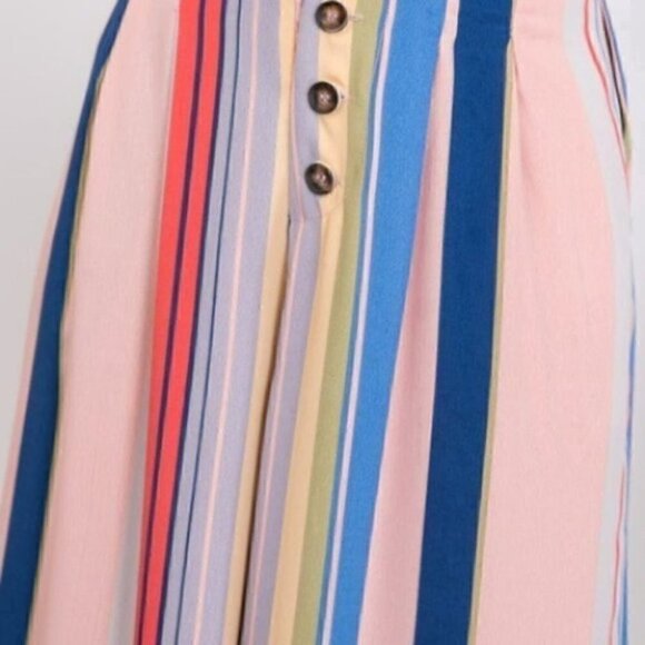 VIBRANT BOLD STRIPE PRINT CROPPED WIDE LEG… - Picture 4 of 4